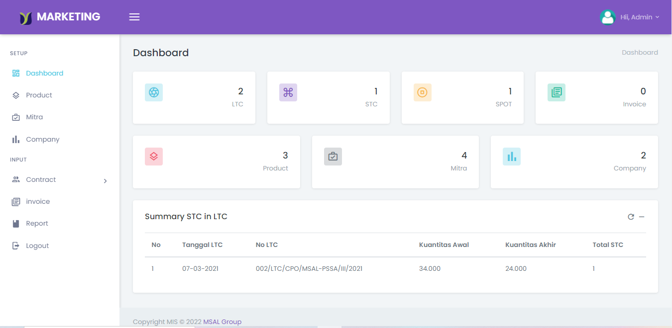 Contract & Sales Invoice